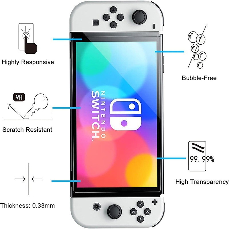 Phim kính cường lực HD 400D cho Nintendo Switch Lite/Oled 5.5/6.2/7 inch, chống trầy xước, chống ánh sáng xanh