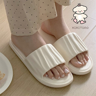 Xixitiao Dép Lê Mùa Hè Cho Nữ Màu Trơn Đơn Giản Thích Hợp Mang Ở Nhà Đế Mềm Eva