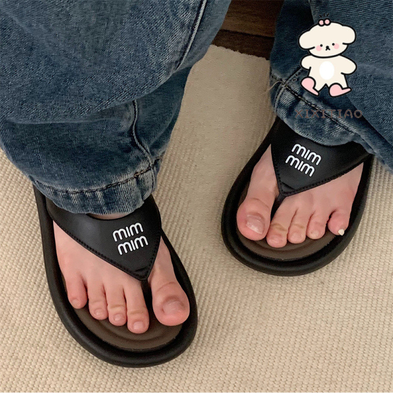 Xixitiao Màu Sắc Phù Hợp Với Chữ Cái Tiếng Anh Influencer Mùa Hè Nữ Cao Cấp Thường Ngày Ngoài Trời Mặc Dép Dép Dép Đế Dày Độc Đáo