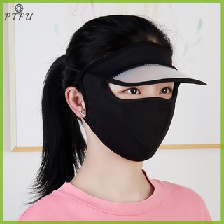 Ptfu Nữ Mỏng Thoáng Khí Ice Silk Cổ Dài Full Face Mask Mùa Hè Mới