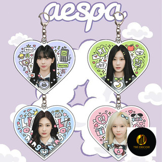 Kpop AESPA Kỷ Niệm 4 Năm Tình Yêu Doodle Móc Khóa Mặt Dây Chuyền Túi Phụ Kiện