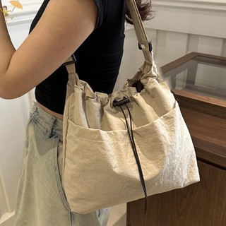 [Gou] Túi đeo vai dây rút thời trang Du lịch Túi Tote Nylon thông thường Dung tích lớn Túi đeo chéo chống nước dành cho nữ VN