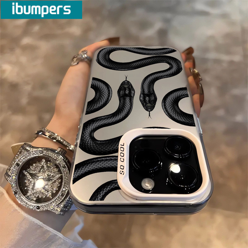 ibumpers Ốp Lưng IPhone Cool Thời Trang Họa Tiết Rắn Ốp Điện Thoại IMD Cứng Trơn Chống Bẩn Chống Sốc Cho IPhone 16 15 14 12 13 11 Pro Max