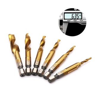 Mũi khoan taro tạo ren HSS từ M3 - M10 phủ titalium, chuôi lục giác chuẩn 6.35mm