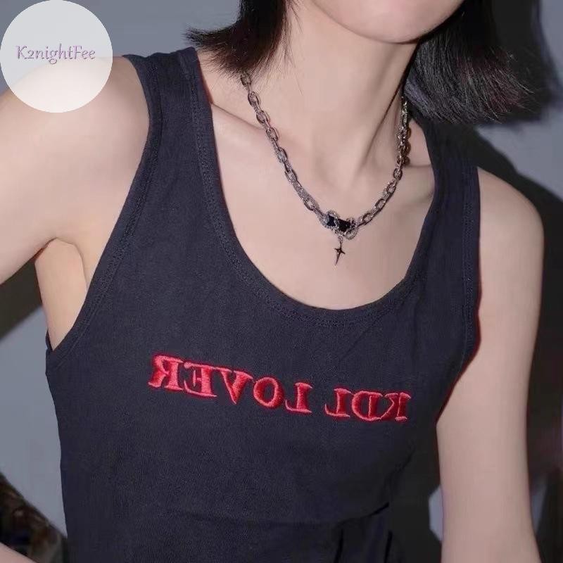 K2nightfee Đá Quý Đen Vòng Cổ Unisex Thiết Kế Thiểu Số Nhiều Lớp Cuộn Dây Cảm Giác Cao Cấp Xương Đòn Dây Chuyền Ngọt Ngào Mát Vòng Cổ Trang Sức VN