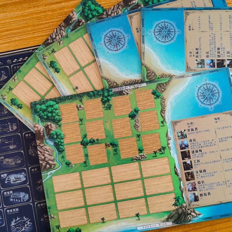 Boardgame trò chơi Puerto Rico Deluxe kèm 2 bản mở rộng - quản lý tài nguyên, xây dựng công trình Tigar