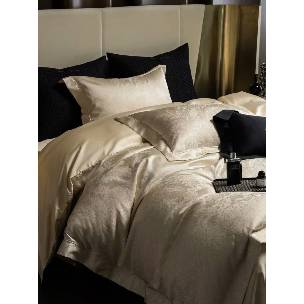 (L41378)Bộ Chăn Ga Gối Chất Liệu Lụa Cao Cấp Họa Tiết Độc Bản Vẻ Đẹp Kiêu Sa Thiết Kế Tinh Tế -  Memminbedding Luxury