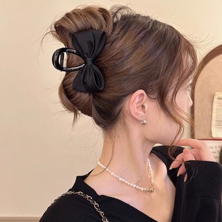 Kẹp tóc cá mập nữ phong cách mới, thanh lịch với nơ đen - QH7