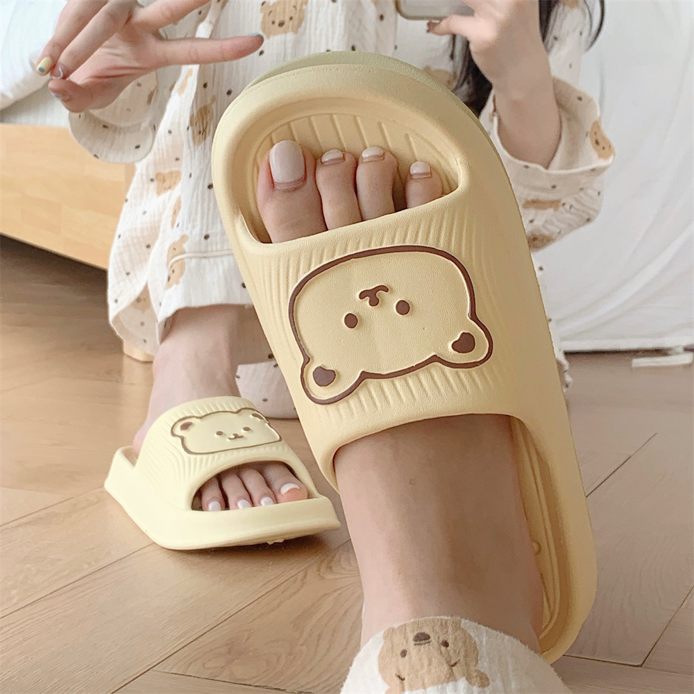 Xixitiao Gấu Dễ Thương Nhà Dép Trong Nhà Phong Cách Mới Mùa Hè eva Đế Mềm Dép Nữ