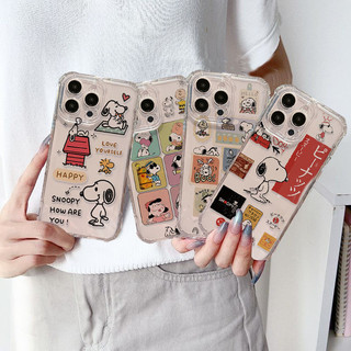 Ốp Lưng Dành Cho Samsung Galaxy S25Edge S25 S24 Ultra S23 S22 S21 S20 Plus FE Note 20Ultra 10Plus Ốp Lưng Túi Khí Ngộ nghĩnh Snoopy Hoạt Hình Chống Rơi Dễ Thương Trong Suốt Mềm Mại