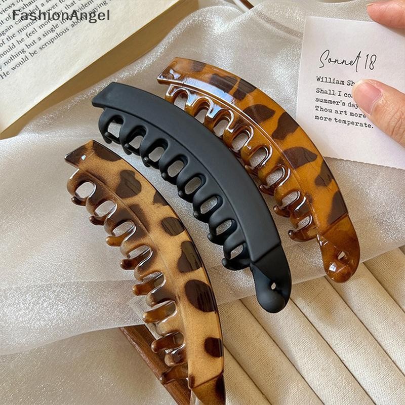 Fashionangel Kẹp Tóc Màu Trơn Chuối Kẹp Phụ Kiện Tóc Nữ Thời Trang Đuôi Ngựa Barrettes Móng Vuốt Tóc Kẹp Tóc Mũ VN