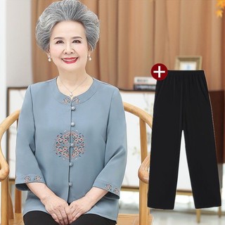 Người Cao Tuổi Trung Niên Mặc Nữ Bà Phù Hợp Với Mẹ Mùa Xuân Mặc Áo Sơ Mi Bà Già Top 70 Quần Áo Người Cao Tuổi 6080 Người Trung Niên Mặc Nữ Bà Phù Hợp Với Mẹ Mùa Xuân Mặc Áo Sơ Mi Bà Già Top 70 Quần Áo Người Cao Tuổi 60804.6