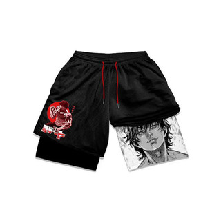 Mùa Hè Anime Mồ Hôi Ngựa Thể Dục Quần Short Nam In Hình Truyện Tranh Tập Luyện Nhanh Khô Chạy Bộ Hiệu Suất Quần Short Lưới Đi Biển Thể Thao Mồ Hôi