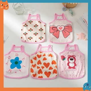 Quần Áo Thú Cưng Mùa Hè Chống Nắng Áo Vest Thoáng Khí Thoáng Khí Áo Vest Chó Con In Hình Dễ Thương Áo Thun Cho Chó Con