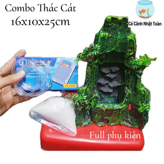 Combo Thác Cát Trang Trí Bể Cá Cảnh Đủ Phụ Kiện (Tặng Kèm Máy, Cát Trắng, Dây, Van Nối)