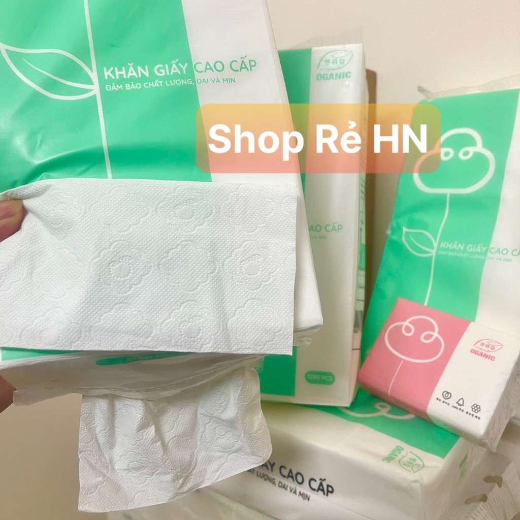 Giấy rút treo tường organic 3 màu, khăn giấy vệ sinh rút tiện lợi 1280 tờ bằng bột gỗ nguyên sinh mềm mại