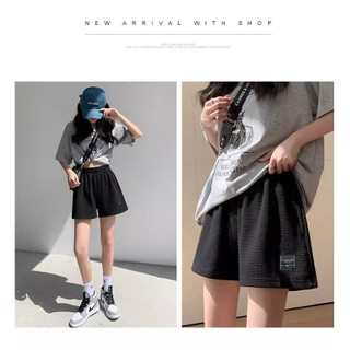 (S-3XL) Dây Rút Waffle Tất Cả Trận Đấu Quần Short Nữ Thể Thao Bên Gói Học Sinh Gia Đình Xu Hướng Rộng Hàn Quốc Quần Ngắn Thường Ngày