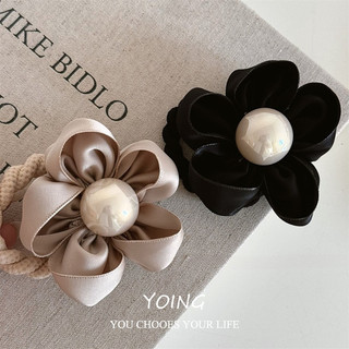 Yoing / phiên bản Hàn Quốc Ngọc Trai Thời Trang Hoa Đen Dây Buộc Tóc Đơn Giản Mũ Đội Đầu Cao Cấp Phong Cách Mới