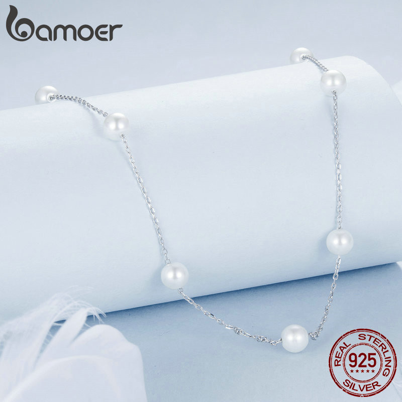 Bamoer 925 Sterling Sliver Vòng Cổ Lấp Lánh Thiết Kế Đầy Sao Quà Tặng Trang Sức Cho Nữ