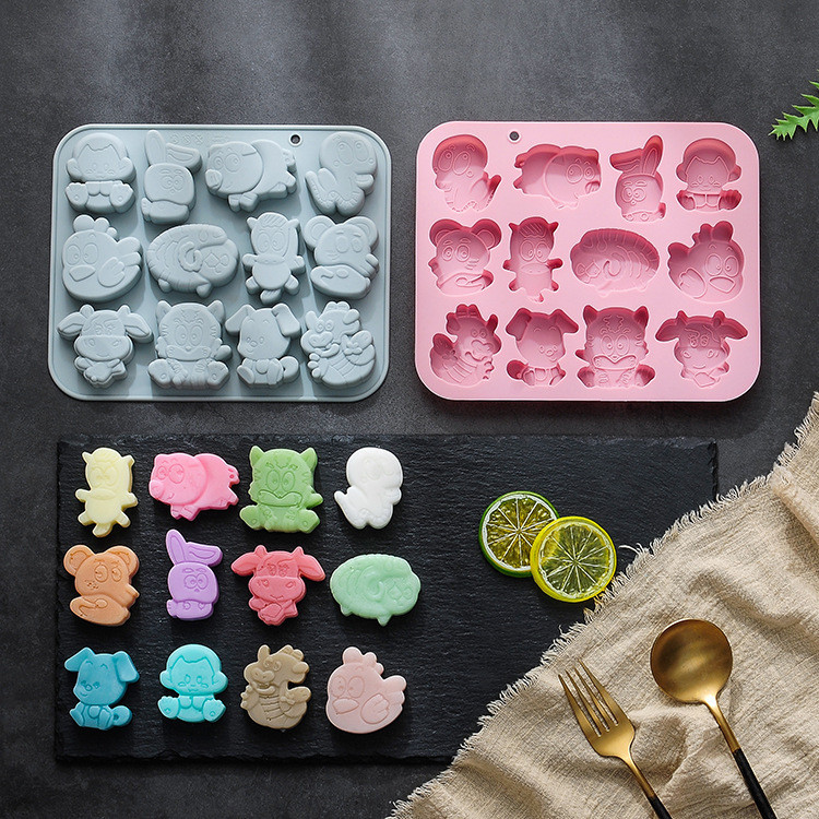 Hoạt Hình 12 Cung Hoàng Đạo Khuôn Silicon Handmade Làm Xà Phòng, Socola, Bánh Mousse, Khuôn DIY Và Dụng Cụ