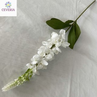 Cành hoa lục bình đơn hai màu hoa lụa  cắm hoa phòng khách cắm hoa cắm hoa lối đi đám cưới châu Âu