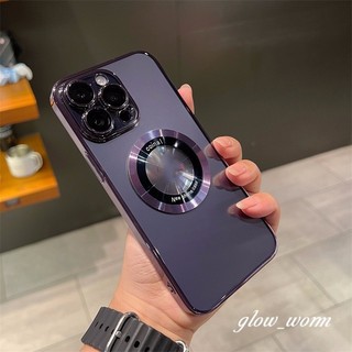 Vỏ trong suốt từ tính Tương thích cho iPhone 15 14 13 12 11 Plus Pro Max Vỏ điện thoại Vỏ bảo vệ ống kính máy ảnh