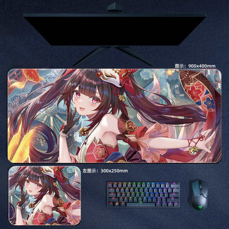 Honkai Ngôi Sao Đường Sắt Lấp Lánh Chuột Miếng Lót Honkai Lớn XXL Mousepad Bàn Phím Máy Tính Đệm Anime PC Chơi Game Phụ Kiện Bàn Thảm