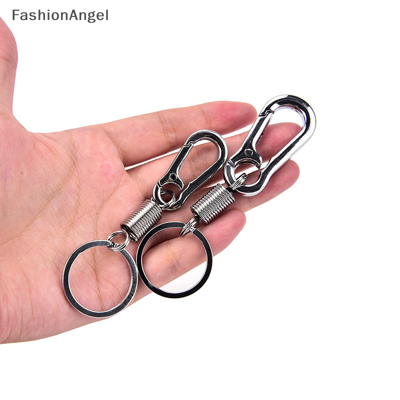 Fashionangel 1 Móc khóa bầu bằng thép không gỉ khóa carabiner khóa chống thất lạc có thể thu vào TH