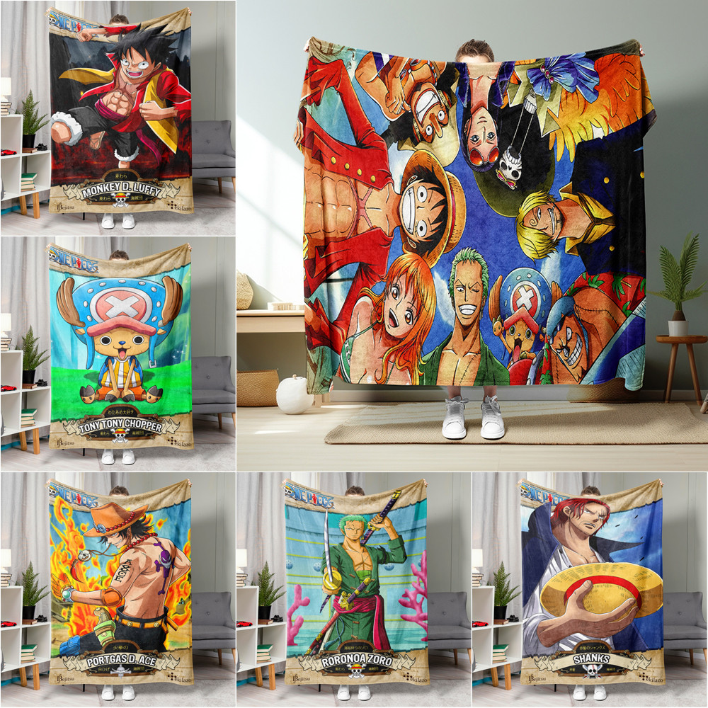 Khỉ ONE PIECE D. Luffy Flannel Chăn Một Mặt In Flannel Chăn Điều Hòa Không Khí Chăn Món Quà Tốt Nhất Cho Người