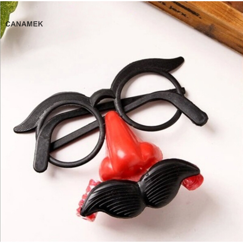 Canamek Vui Chú Hề Kính Trang Phục Tròn Khung Mũi Đỏ w / Còi Cerilla CSF