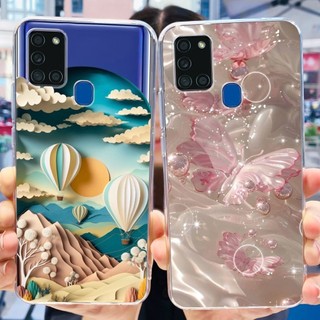 Ốp Lưng Samsung Galaxy A21S A21 SasmungA21s A 21 21S SM-A217F SM-A215U Ốp Điện Thoại TPU Silicon Mềm Họa Tiết Gấu Trúc Mèo Dễ Thương