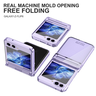 Vỏ máy ảnh bảo vệ bản lề Phantom mạ điện trong suốt cho Samsung Galaxy Z Flip 6 Z Flip 5 Z Flip 4 Z Flip 3 5G cho Samsung Z Flip6 Flip5 Flip4 Flip3 Case
