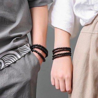 Vòng tay đá Obsidian đen tự nhiên 6 / 8 / 10 / 12 / 14mm - Thúc đẩy tuần hoàn máu Vòng tay giảm lo âu cho nam giới