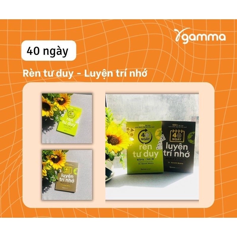 Sách - Combo 100+ Bài Tập Kích Thích Não Bộ Hiệu Quả : 40 Ngày Luyện Trí Nhớ + 40 Ngày Rèn Tư Duy (Gamma)