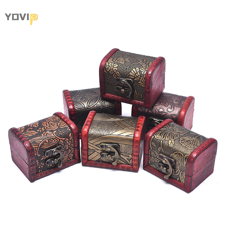 Yovip Cổ Gỗ Kho Báu Ngực Hộp Bảo Quản Trang Sức Tổ Chức Hộp Quà VN