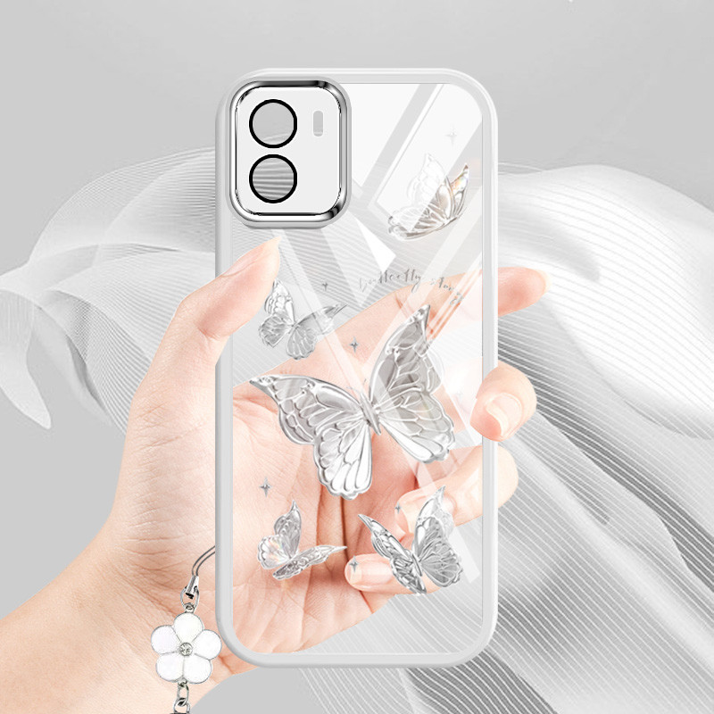 Ốp Điện Thoại YBD INS Style Cho Vivo Y15A Y15S Y01 V2120 V2134 Vỏ Bướm Niche Được Trang Bị Bảo Vệ Ống Kính
