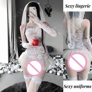 Phụ Nữ Nhìn Xuyên Qua Lưới Cô Dâu Cosplay Gợi Cảm Dây Đeo Ren Váy Cưới Công Chúa Ngọt Ngào Đồng Phục Bộ XN02