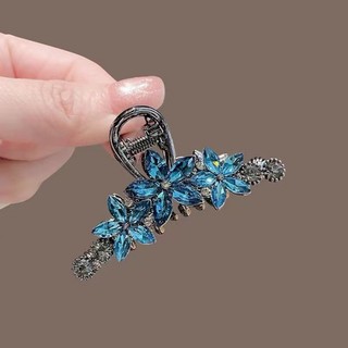 Mauropoli Kẹp tóc phong cách mới, đen, trung bình, pha lê xanh, cá mập, tóc dày, sẵn sàng