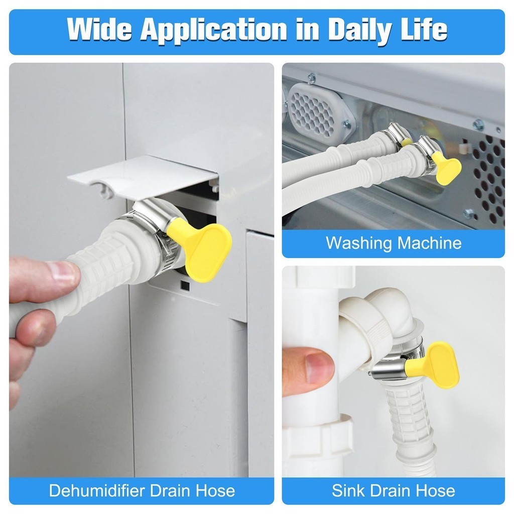 Ống thoát nước máy hút ẩm 9.8 / 13 Feet Ống AC có thể cắt Bộ chuyển đổi cao su Kết nối kẹp Máy hút ẩm Ống thay thế shopidaevn