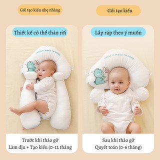 Gối Chống Lật Cho Bé Sơ Sinh Bunnies Vải Cotton Mềm Mại Thoáng Khí, Điều Chỉnh Tư Thế Ngủ Cho Bé