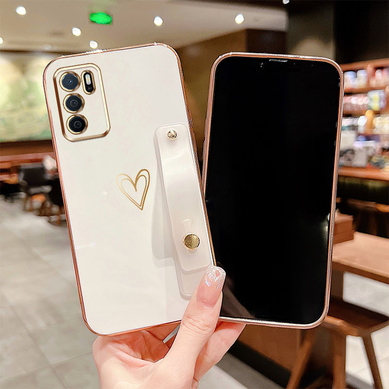 Ốp điện thoại YBD cho OPPO Reno 12 Pro Reno 12F Realme C65 4G A3 Pro (Ấn Độ) Mạ sang trọng Giá đỡ trái tim tình yêu Vỏ silicon chống sốc