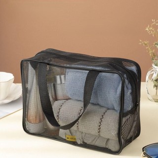 Túi tắm lưới FILL, Túi lưu trữ tay cầm bằng lưới màu xanh xám, Capcity lớn di động Nhanh khô có thể gập lại Phòng tắm mang theo Tote Phòng tắm vòi hoa sen tổ chức