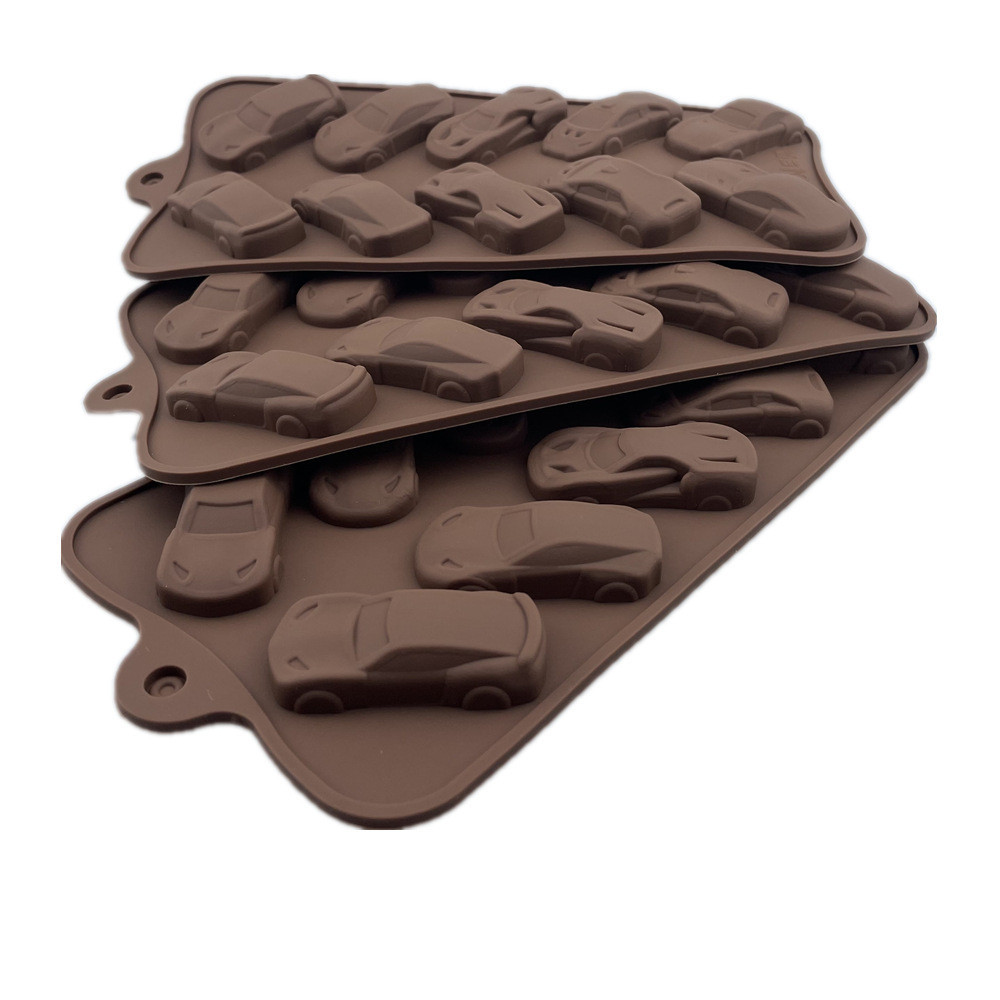 10 khoang ô tô silicone khuôn sô cô la đá lưới khuôn hương liệu thạch cao khuôn xà phòng thủ công khuôn làm bánh DIY khuôn nướng bánh