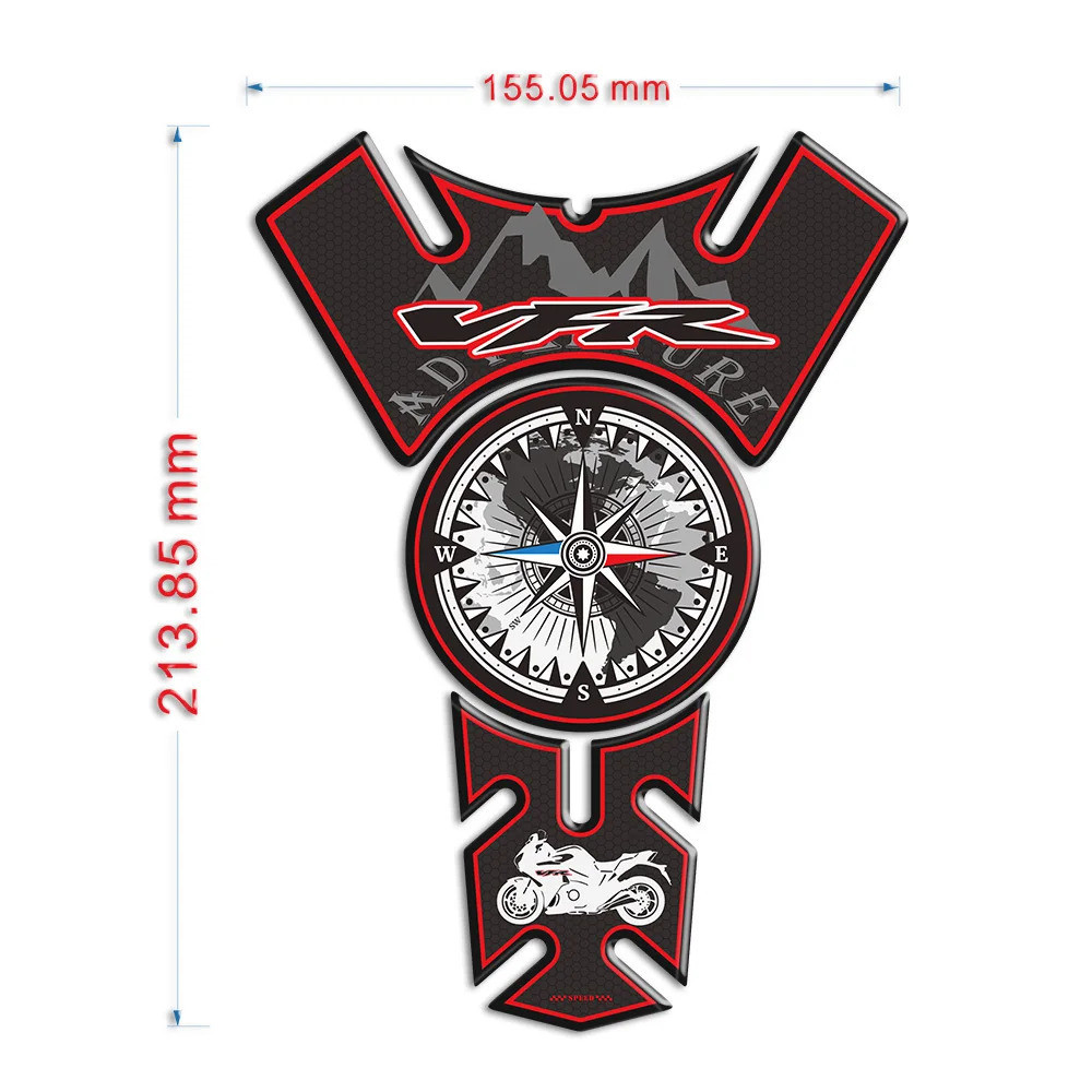 Protège Réservoir Moto H-Onda VFR 800 1200 – Pad Fibre Carbone Style Sport – Anti-Rayures Autocollant