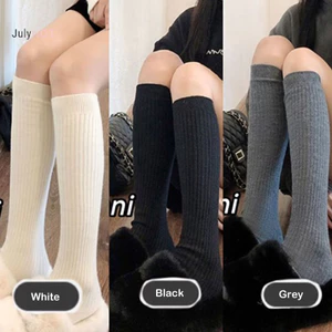 Julyhot 1 Cặp Mùa Đông Màu Trơn Bé Gái Tất Bê Và Ống Dài Tất Dày Chặt Ấm Áp Ôm Tất Chất Liệu Dệt Kim Massivedeals