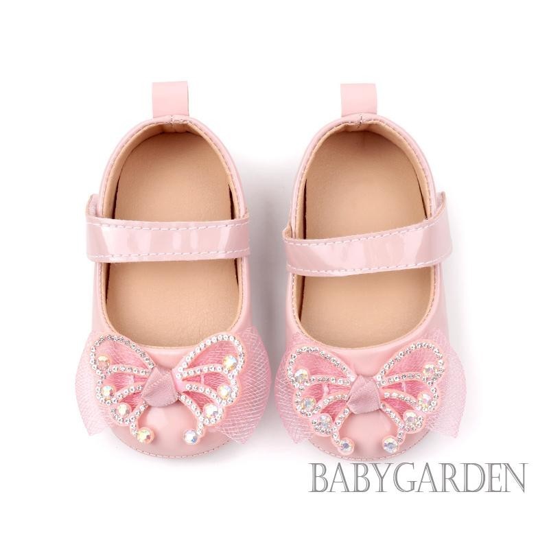 Baga-baby Girl PU Flats Trẻ sơ sinh Nơ Walker Nôi Giày cho bữa tiệc Lễ hội tắm cho bé