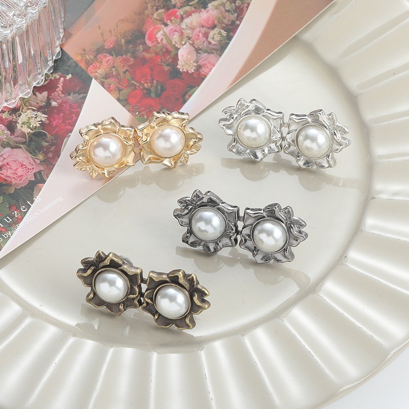 [Yunyuan] Bảy Cánh Hoa Cá Tính Họa Tiết Kim Loại Liền Mạch Quần Jean Nữ Nút Thắt Lưng Nút Cố Định