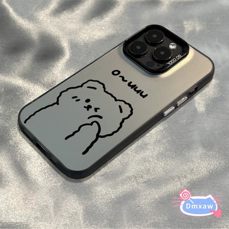 Ốp điện thoại hình gấu hoạt hình cho iPhone 15 Pro Max 14 Plus 13 12 11 Pro Max X XR XS Max 8 7 Plus SE 2020 Vỏ mềm hình thỏ dễ thương Vỏ cặp đôi Vỏ chống sốc