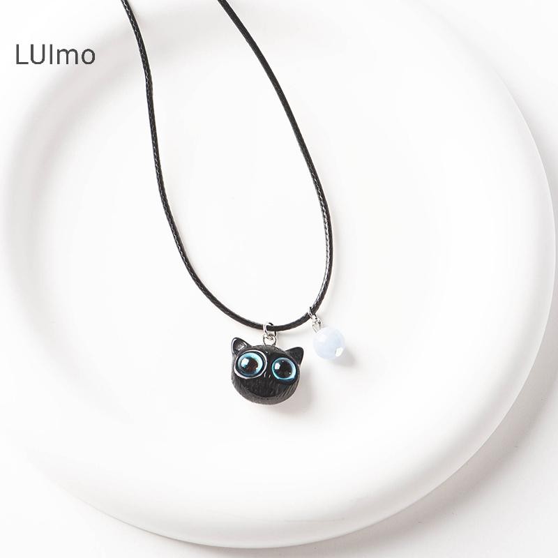 Luimo Gothic Thời Trang Dạ Quang Màu Đen Mặt Dây Chuyền Vòng Cổ Cho Nữ Cô Gái Hoạt Hình Dễ Thương Nhựa Mèo Con Vòng Cổ Trang Sức Phụ Kiện Quà Tặng SBS