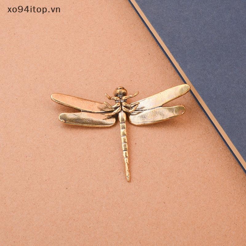 Xoitop 1 Mô Phỏng Đồng Chuồn Chuồn Trang Trí Cổ Côn Trùng Tượng Nhỏ Trang Trí Bàn Làm Việc Thủ Công Trà Thú Cưng Phong Thủy Sưu Tập VN